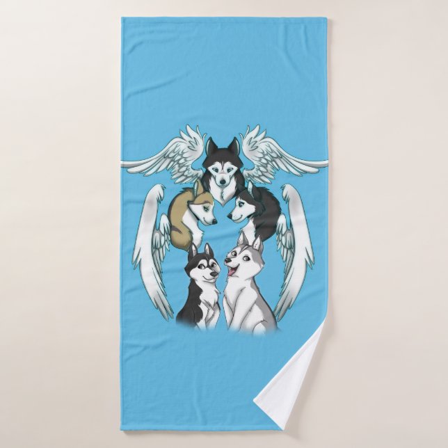 Serviette de bains Husky Angels (Serviette de bain)