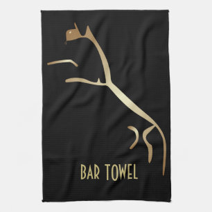 Serviette de bar Geoglyph Black and Gold Uffington