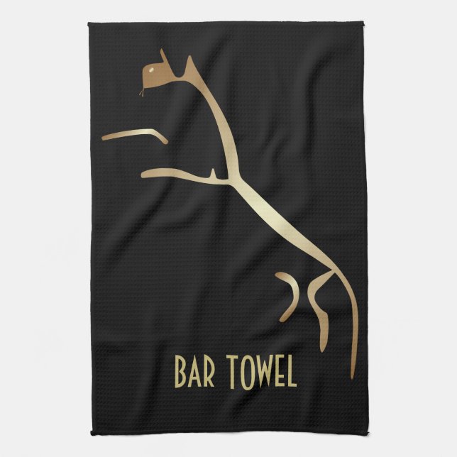 Serviette de bar Geoglyph Black and Gold Uffington (Vertical)