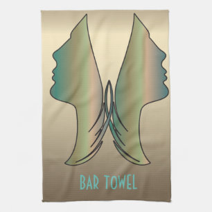 Serviette de bar Gold femme visage