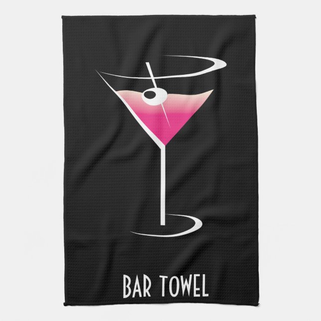 Serviette de bar Martini rose (Vertical)