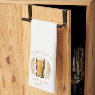 Serviette de bar-pub personnalisée avec nom person