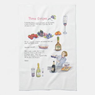 serviette de barre de cocktail de trois rayures