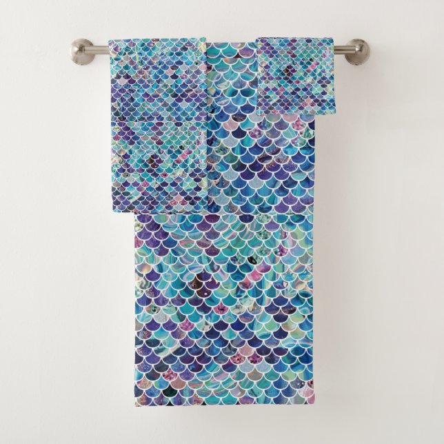 Serviette de bleus de sirène (En situation)
