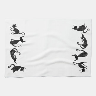 Serviette de chat noir