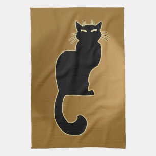 Serviette de chat Noir Chat Art Serviettes de thé