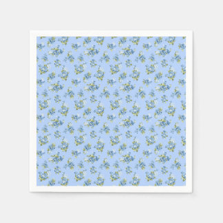 Serviette de cocktail en papier à motif de rose bl