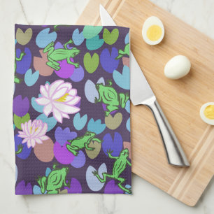 Serviette de cuisine à l'art de la grenouille mign