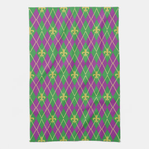 Serviette de cuisine à motifs de losanges de