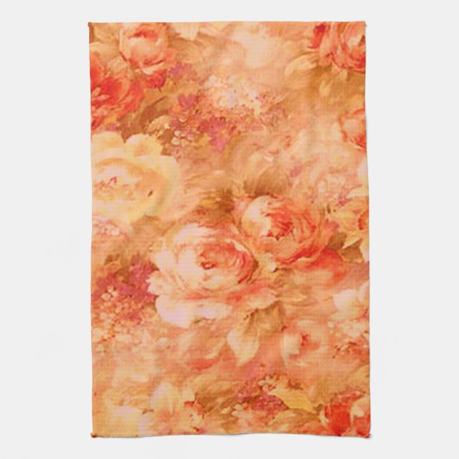 Serviette de cuisine à peinture à fleurs (Vertical)