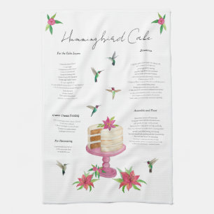 Serviette de cuisine à recette de gâteau colibri