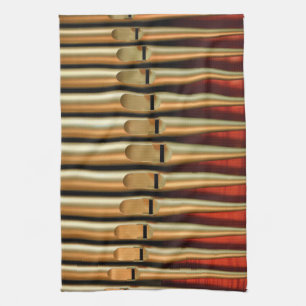 Serviette de cuisine à tuyaux d'or