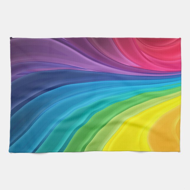Serviette de cuisine abstraite d'arc-en-ciel (Horizontal)