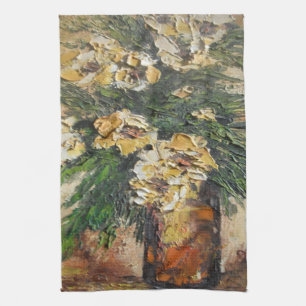 Serviette De Cuisine Ann Hayes Peinture Fleurs Jau
