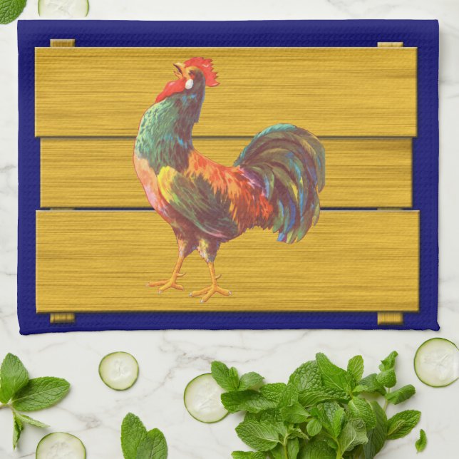 Serviette de cuisine Art Coq Retro (Plié)