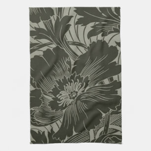 Serviette de cuisine Art Fleur Noir