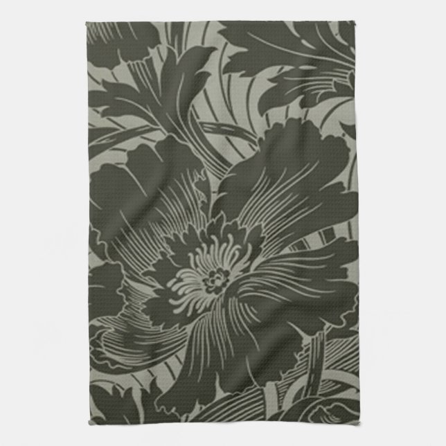 Serviette de cuisine Art Fleur Noir (Vertical)