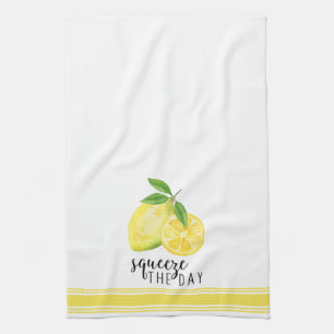 Serviette de cuisine au citron et à l'aquarelle m
