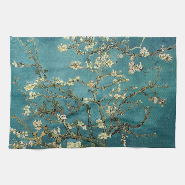 Serviette de cuisine aux amandes en fleurs (Horizontal)