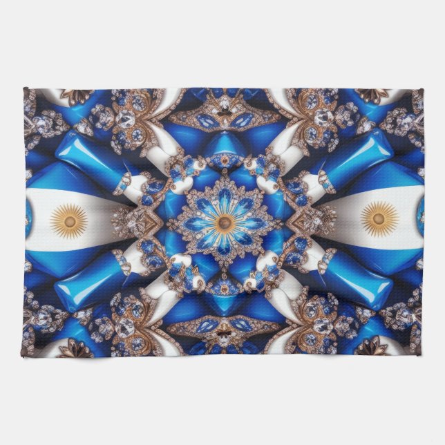 Serviette de cuisine aux couleurs argentines Desig (Horizontal)