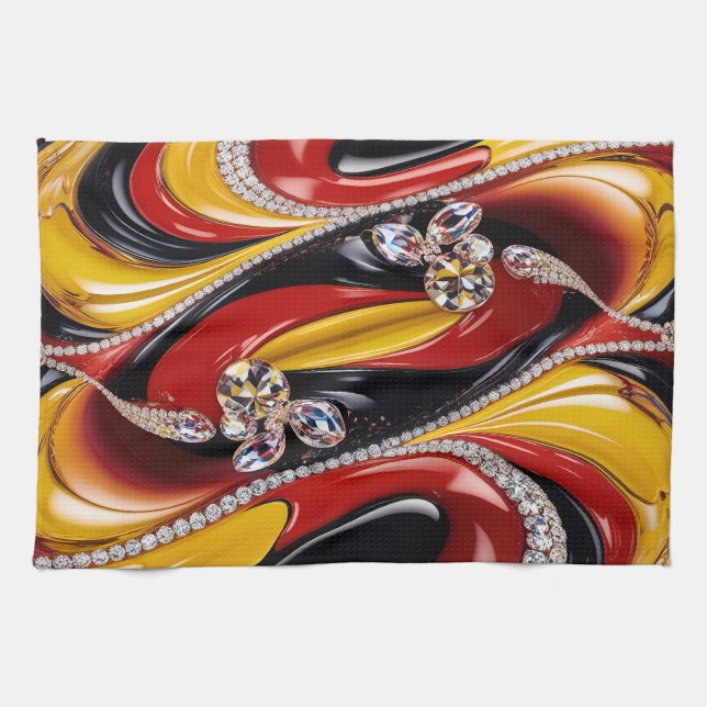 Serviette de cuisine aux couleurs belges Design (Horizontal)