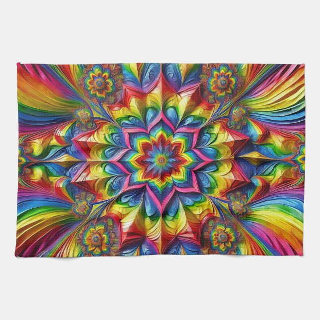 Serviette de cuisine aux couleurs LGBTQ Design (Horizontal)