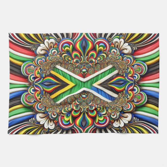Serviette de cuisine aux couleurs sud-africaines D (Horizontal)