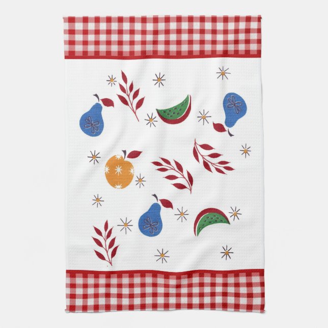Serviette de cuisine aux fruits vintages (Vertical)