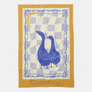 Serviette de cuisine aux oies de rêve