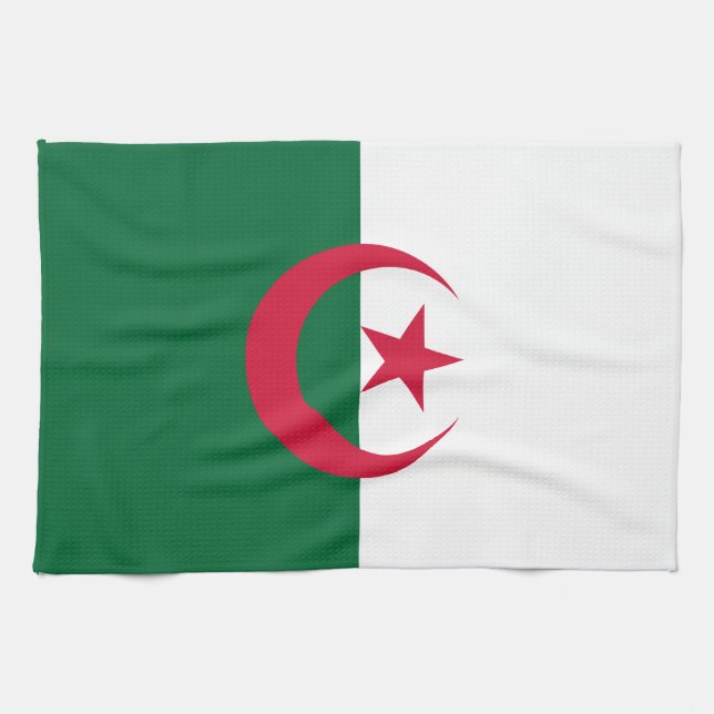 Serviette de cuisine avec Drapeau d'Algérie (Horizontal)