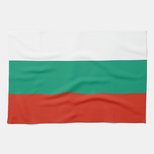 Serviette de cuisine avec Drapeau de Bulgarie (Horizontal)