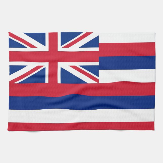 Serviette de cuisine avec Drapeau de Hawaii, U.S.A (Horizontal)