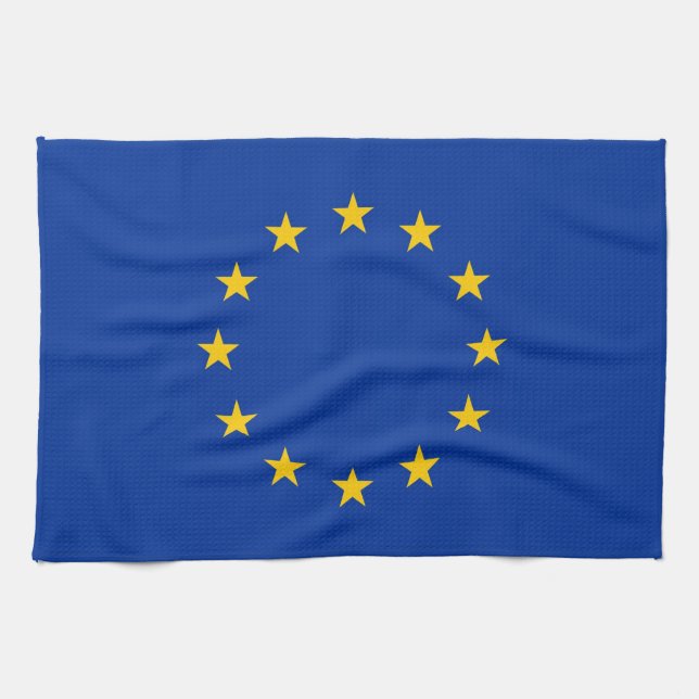 Serviette de cuisine avec Drapeau de l'Union europ (Horizontal)