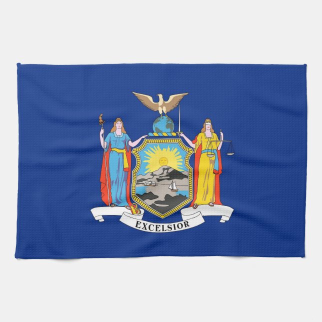 Serviette de cuisine avec Drapeau de New York, Éta (Horizontal)