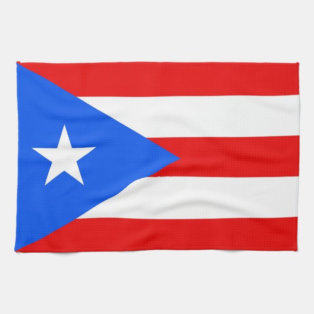 Serviette de cuisine avec Drapeau de Porto Rico, É (Horizontal)