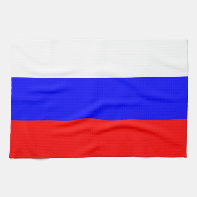 Serviette de cuisine avec Drapeau de Russie (Horizontal)