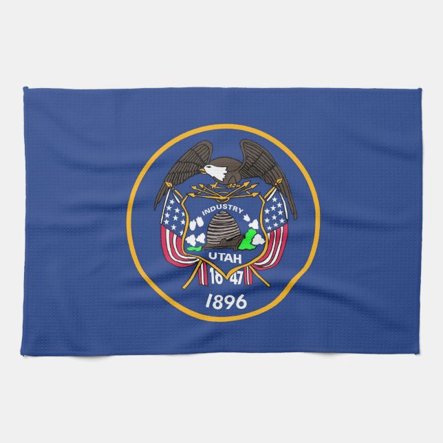 Serviette de cuisine avec Drapeau de Utah, U.S.A. (Horizontal)