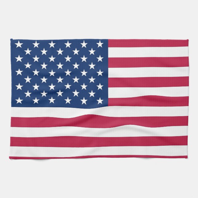 Serviette de cuisine avec Drapeau des États-Unis. (Horizontal)