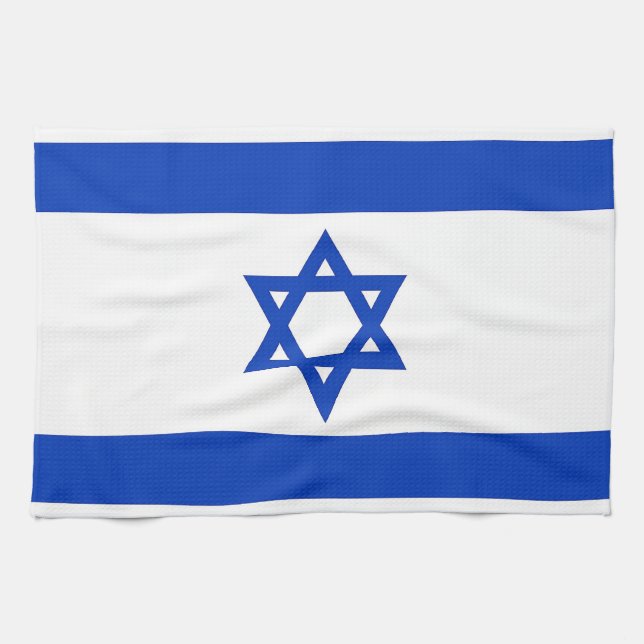 Serviette de cuisine avec Drapeau d'Israël (Horizontal)