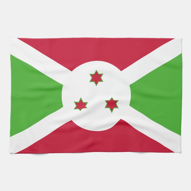 Serviette de cuisine avec Drapeau du Burundi (Horizontal)