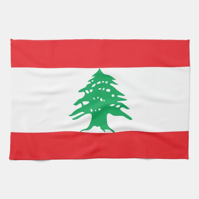 Serviette de cuisine avec Drapeau du Liban (Horizontal)