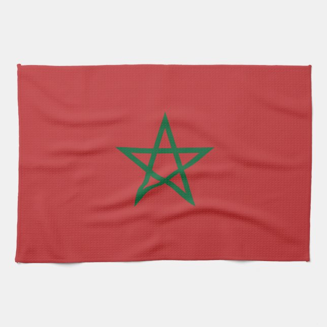 Serviette de cuisine avec Drapeau du Maroc (Horizontal)