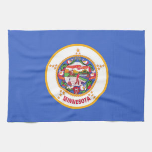 Serviette de cuisine avec Drapeau du Minnesota, Ét