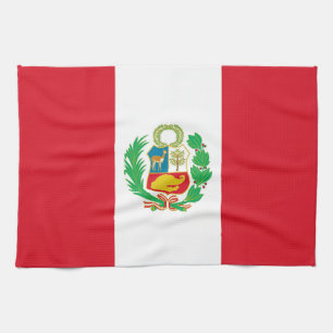 Serviette de cuisine avec Drapeau du Pérou