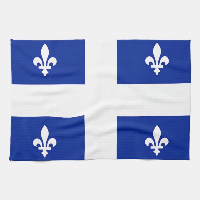 Serviette de cuisine avec Drapeau du Québec, Canad (Horizontal)