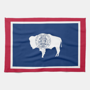 Serviette de cuisine avec Drapeau du Wyoming, État