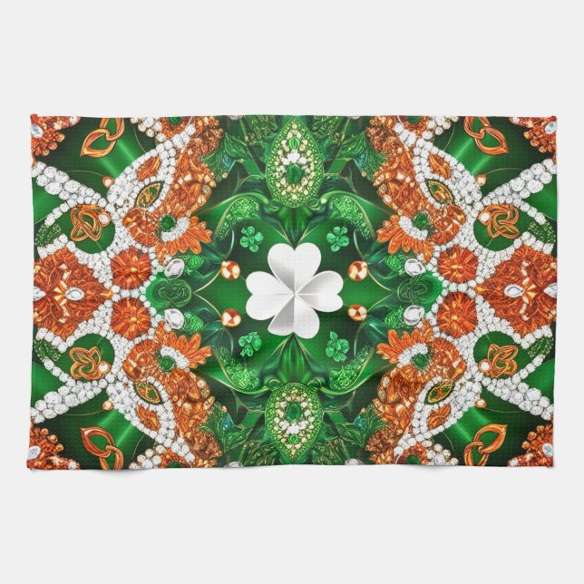 Serviette de cuisine avec Irlande Couleurs Design (Horizontal)