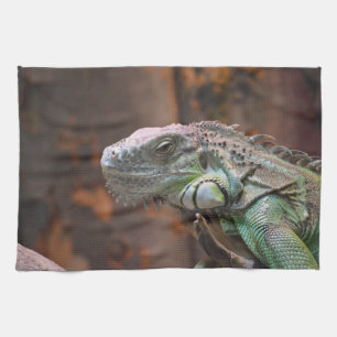 Serviette de cuisine avec lézard Iguana coloré