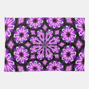 Serviette de cuisine avec violet noir Résumé Desig
