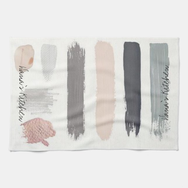 Serviette De Cuisine Beige En Grille (Horizontal)